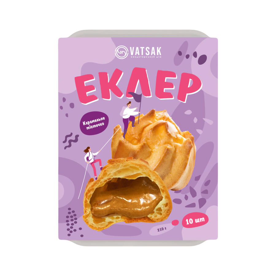 Éclairs with caramel filling