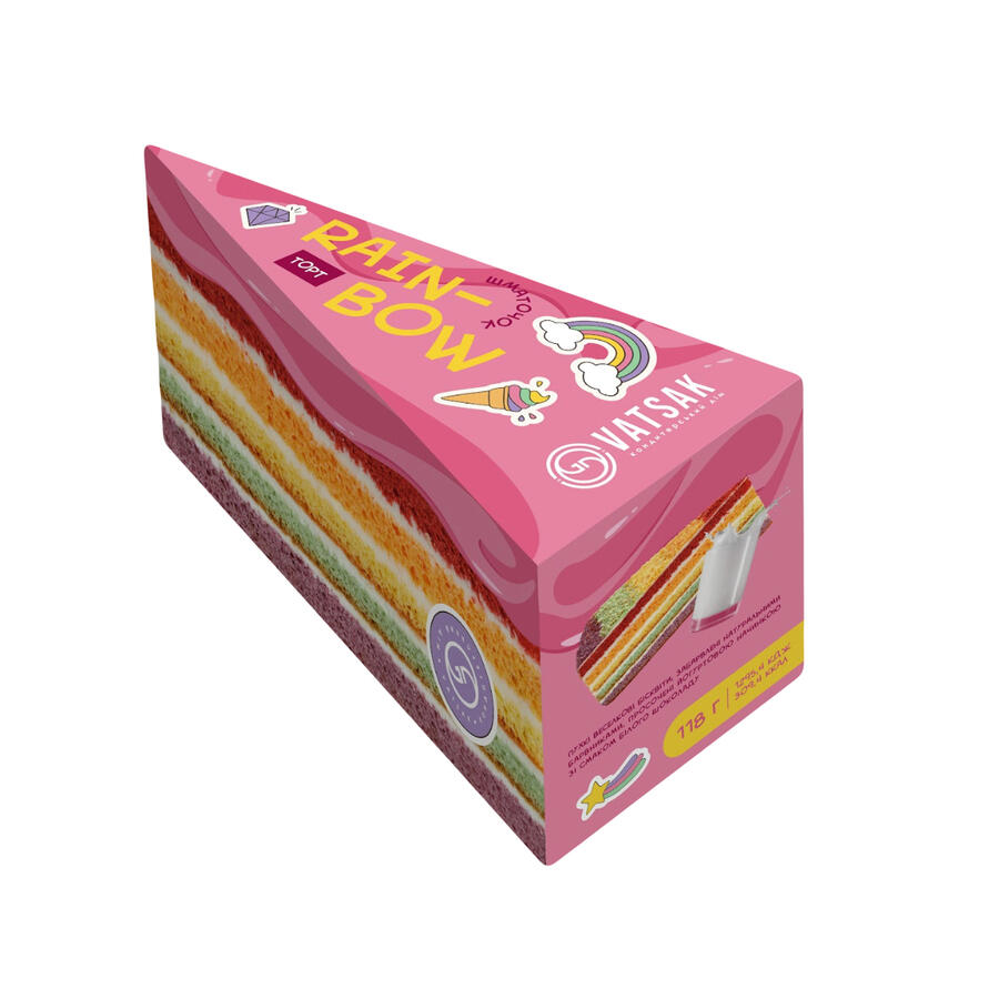 Rainbow Cake portioned